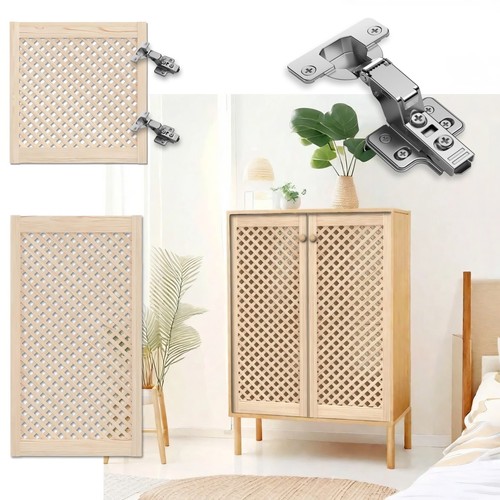 Natural pine lattice cabinet - natural,