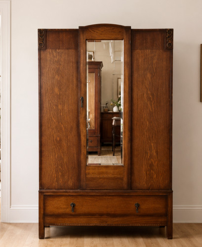 Antique oak mirrored - antique,