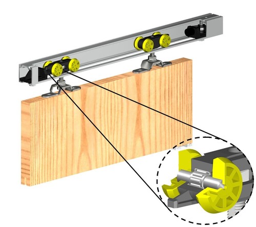 Sliding door gear track system - gear,