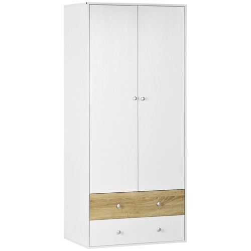 White wardrobe with hanging - with,