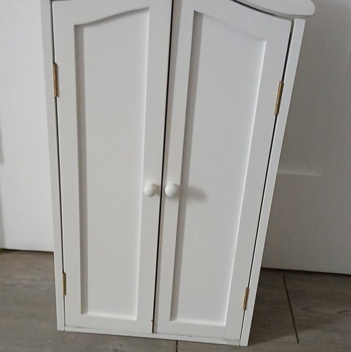 White wooden dolls wardrobe - white,