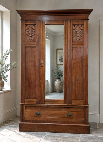 Antique walnut wardrobe - antique,